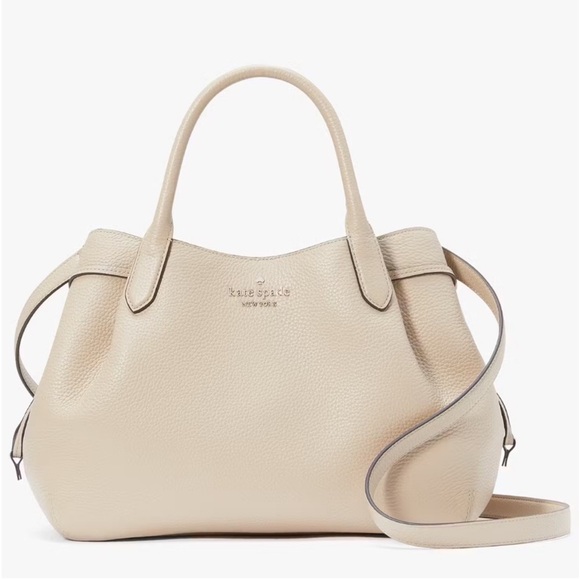 ♠️Kate Spade Dumpling Pebbled Leather Large Satchel Bag, Light Sand NWT - Picture 1 of 6